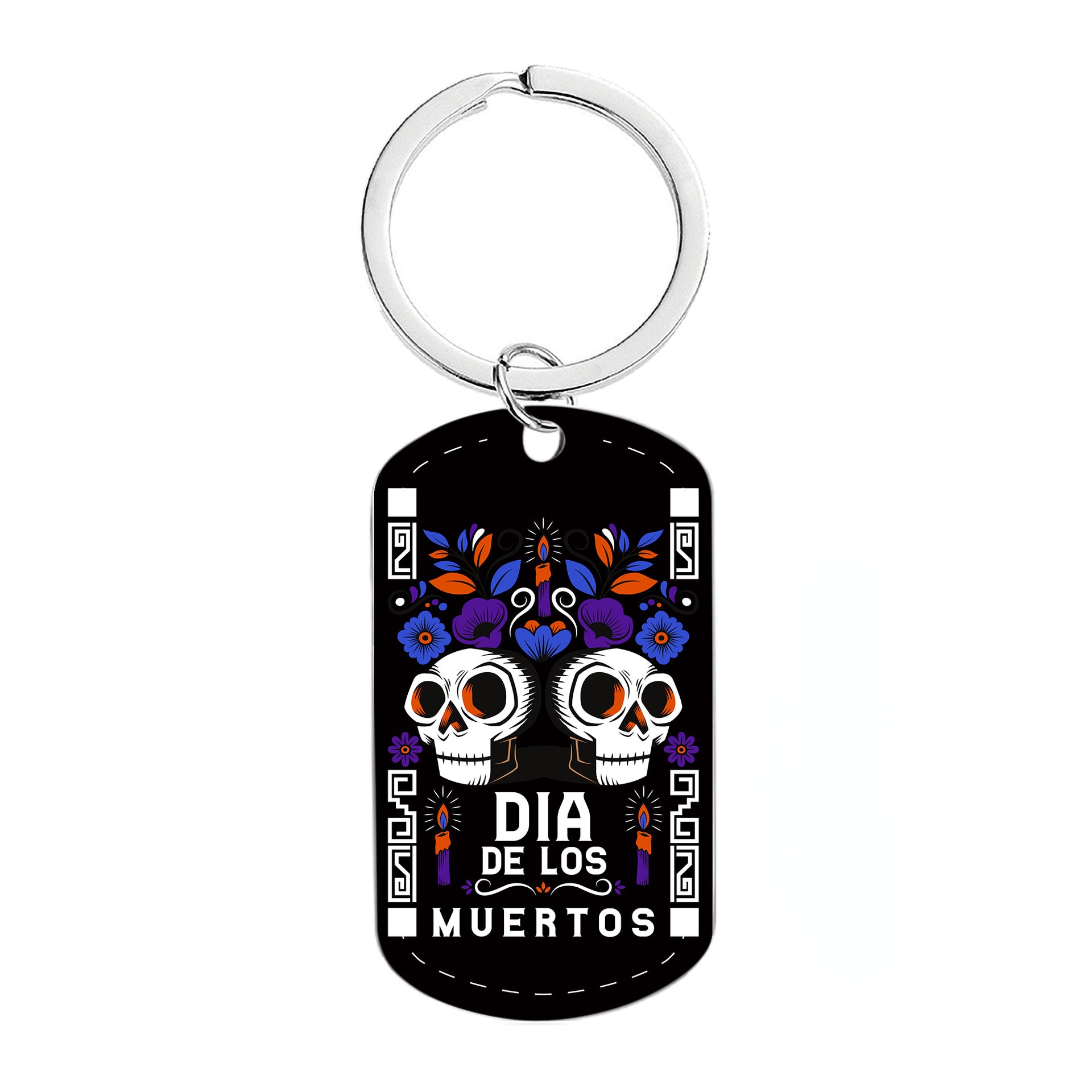 Wholesale Halloween Mexican Style Calavera Skull Metal Keychain